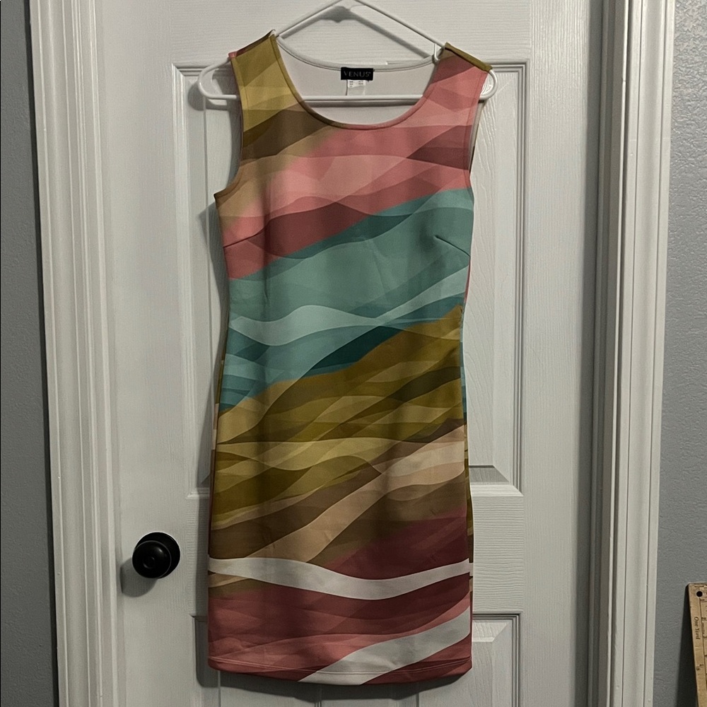 Vince Camuto Colorful Wave Pattern Mini Dress